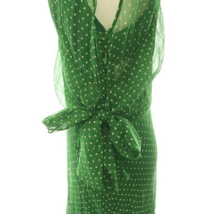 Max Mara Dress Dot Pattern Polka Dot Ribbon White Tag Sleeveless Silk — view 5