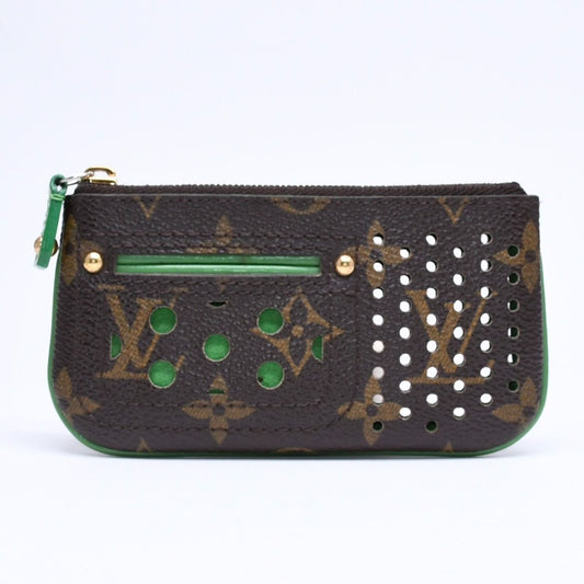 Louis Vuitton Perfo Pochette Cles Coin Purse Monogram Brown Green