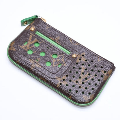 Louis Vuitton Perfo Pochette Cles Coin Purse Monogram Brown Green — view 3