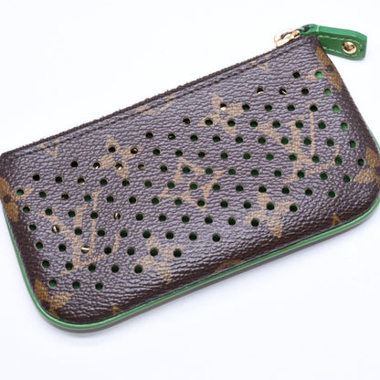 Louis Vuitton Perfo Pochette Cles Coin Purse Monogram Brown Green — view 4