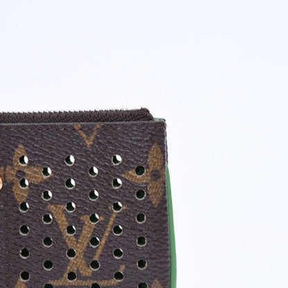 Louis Vuitton Perfo Pochette Cles Coin Purse Monogram Brown Green — view 5