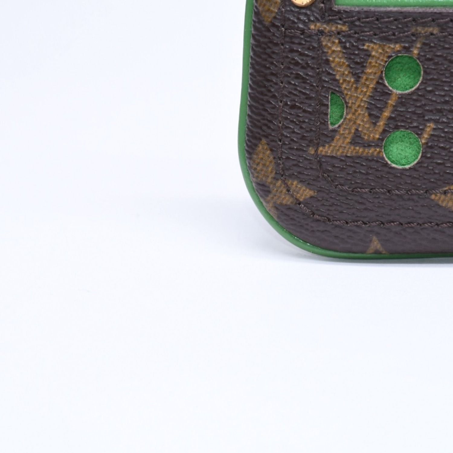Louis Vuitton Perfo Pochette Cles Coin Purse Monogram Brown Green — view 8