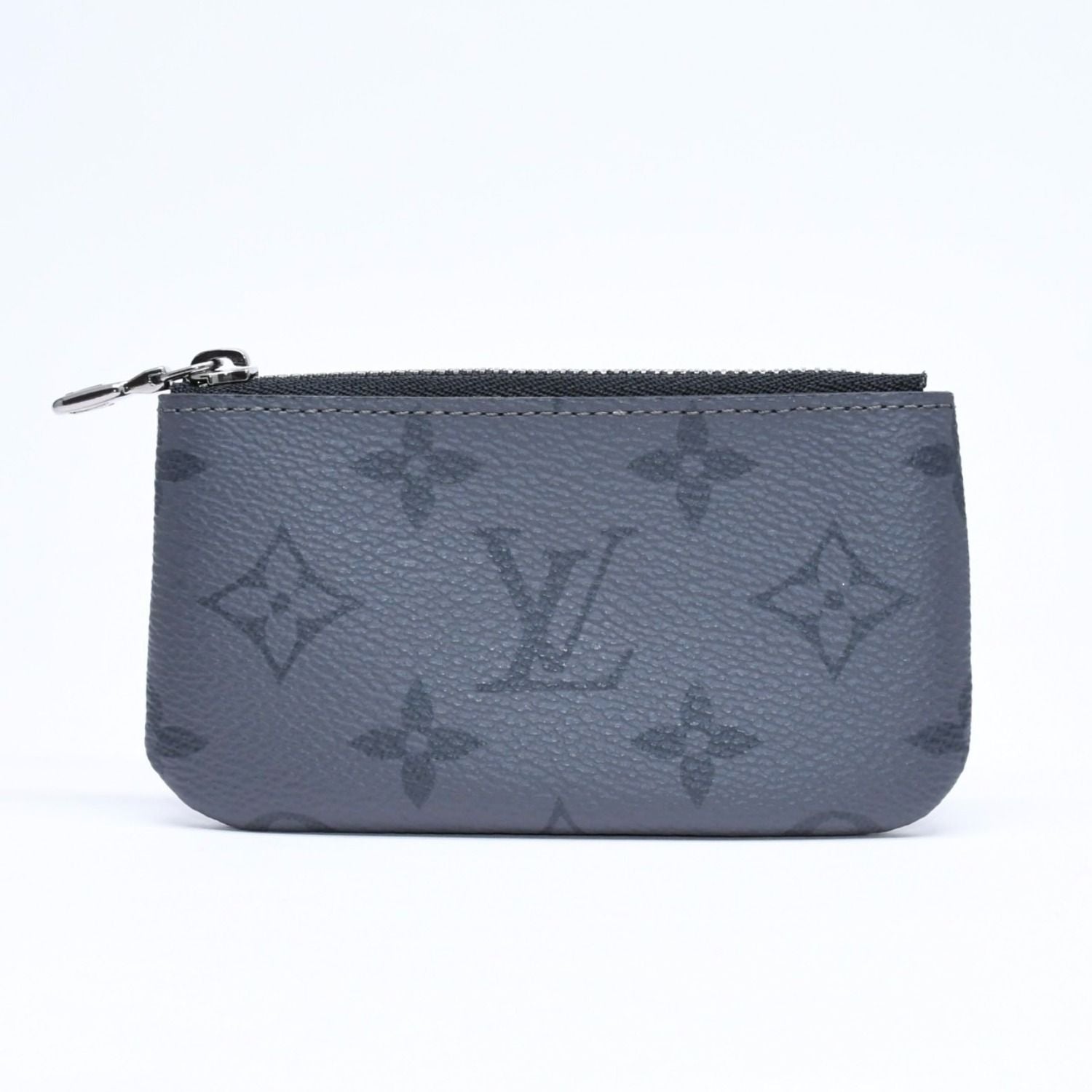 Louis Vuitton Monogram Eclipse Pochette Cles Coin Purse Black Gray