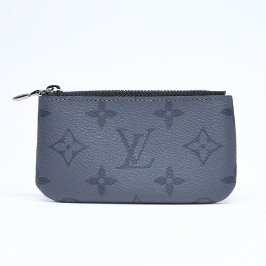 Louis Vuitton Monogram Eclipse Pochette Cles Coin Purse Black Gray
