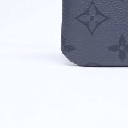Louis Vuitton Monogram Eclipse Pochette Cles Coin Purse Black Gray — view 8