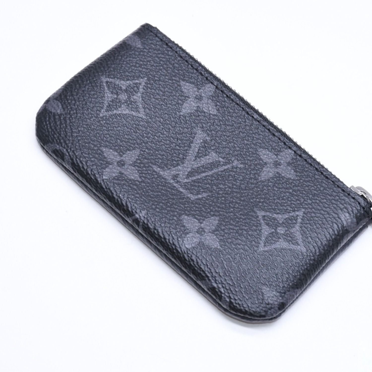 Louis Vuitton Monogram Eclipse Pochette Cles Coin Purse Black Gray — view 3