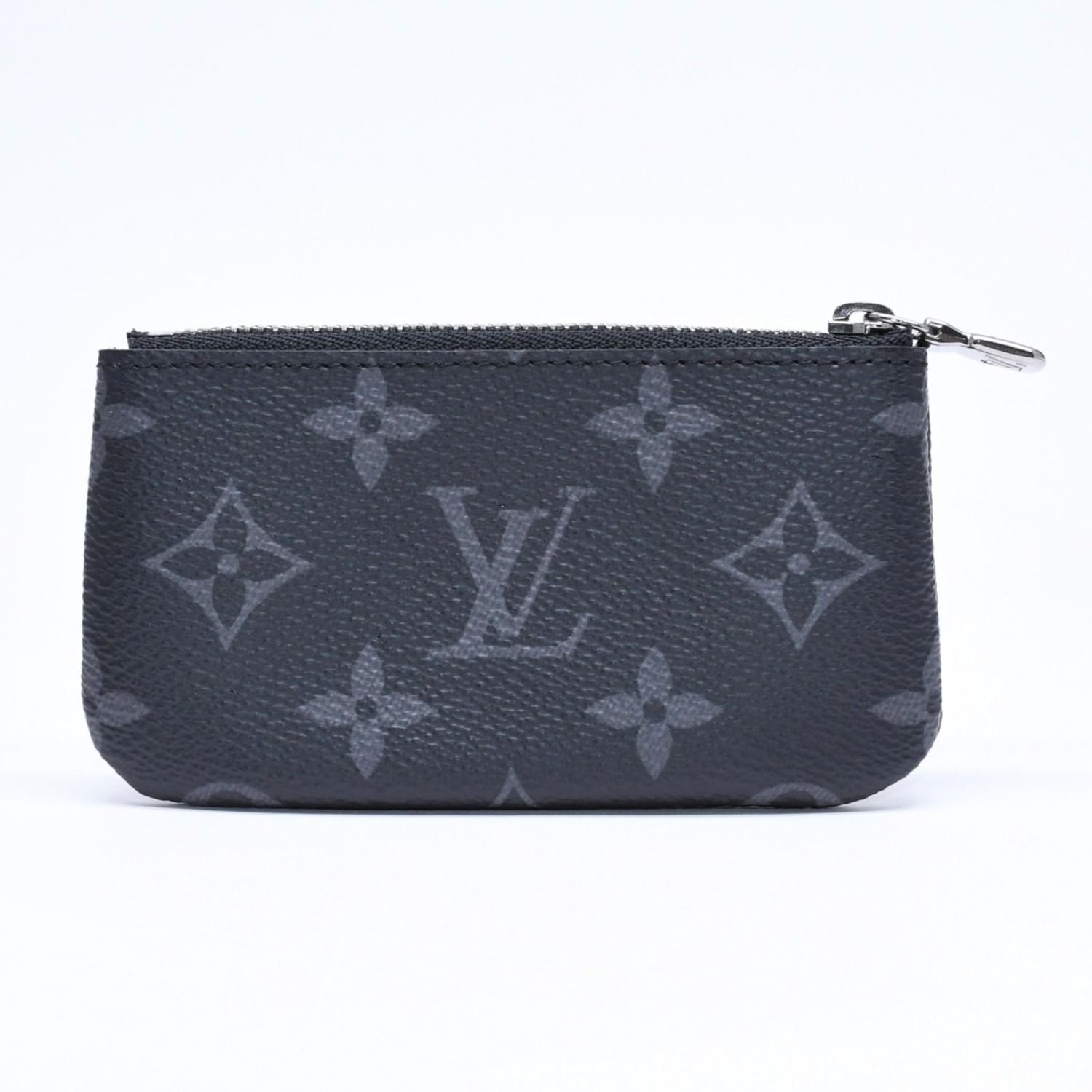 Louis Vuitton Monogram Eclipse Pochette Cles Coin Purse Black Gray — view 2