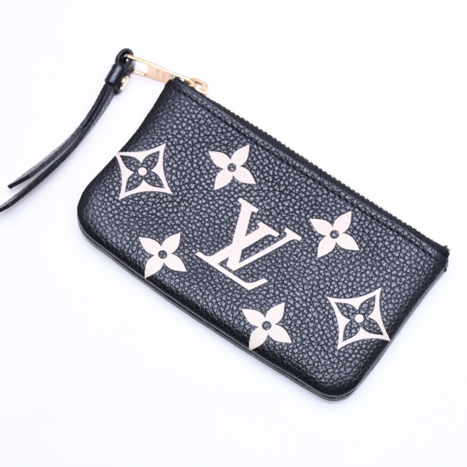 Louis Vuitton Coin Purse Monogram Empreinte Noir Pochette Cles Black Beige — view 3
