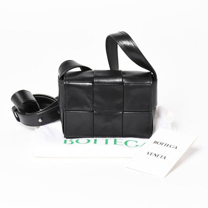 Bottega Veneta Cassette Candy Mini Shoulder Bag Black Leather