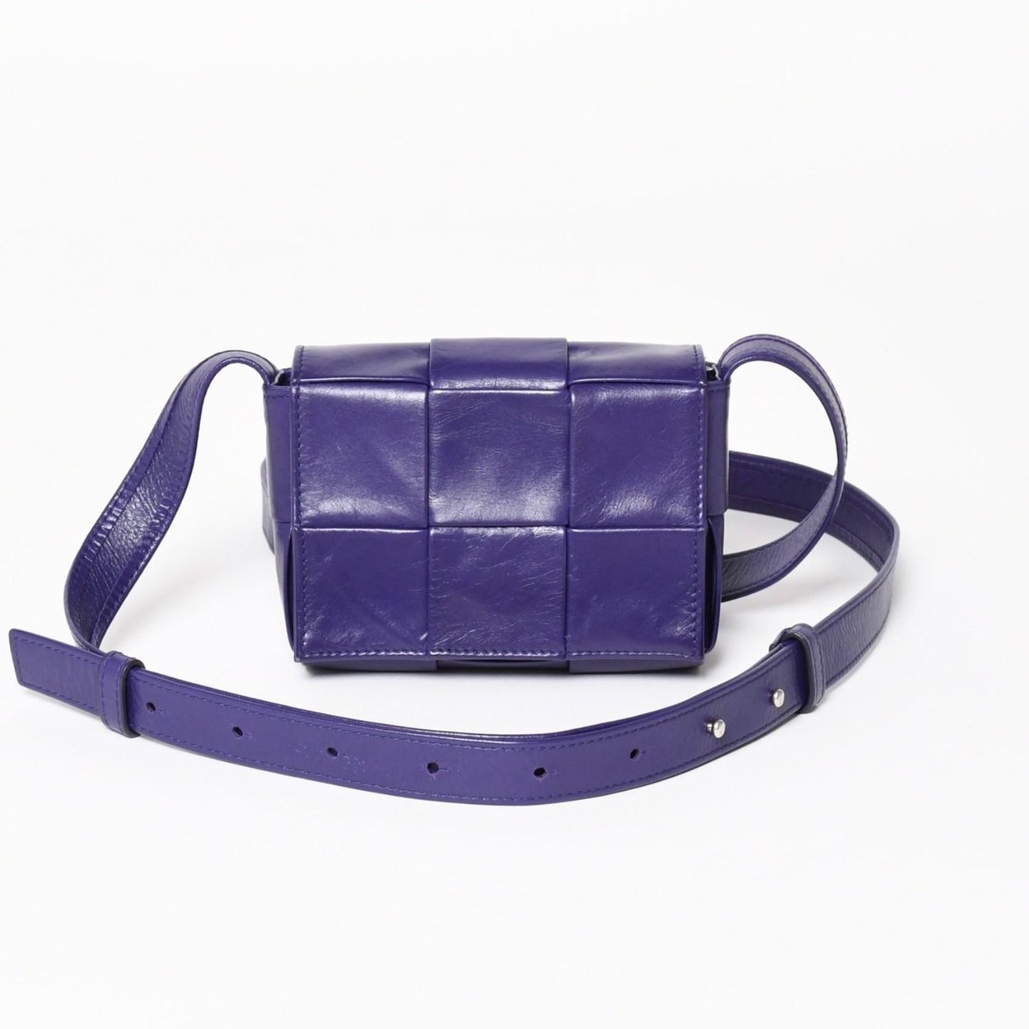 Bottega Veneta Candy Cassette Intrecciato Mini Shoulder Bag Purple Silver — view 2