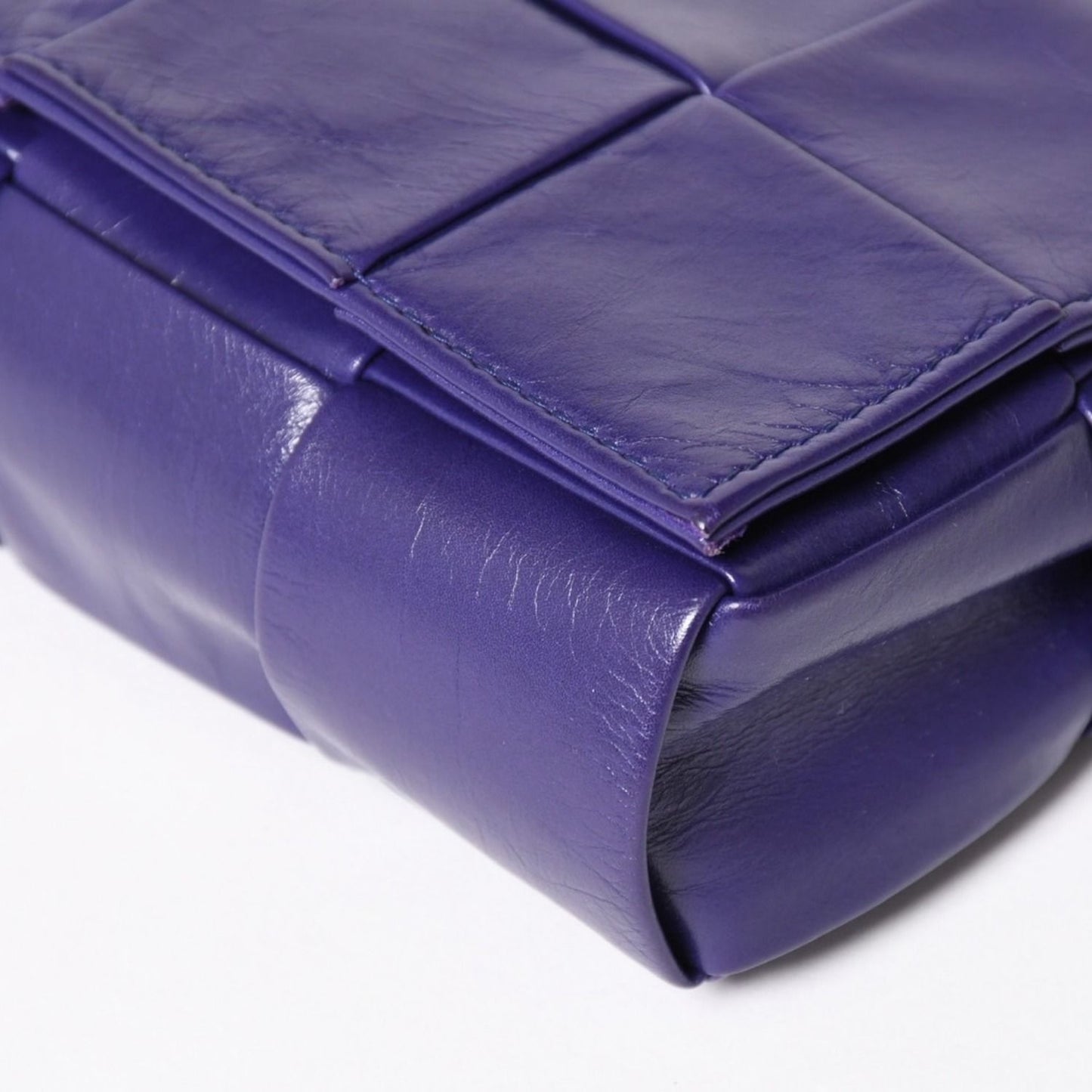 Bottega Veneta Candy Cassette Intrecciato Mini Shoulder Bag Purple Silver — view 8