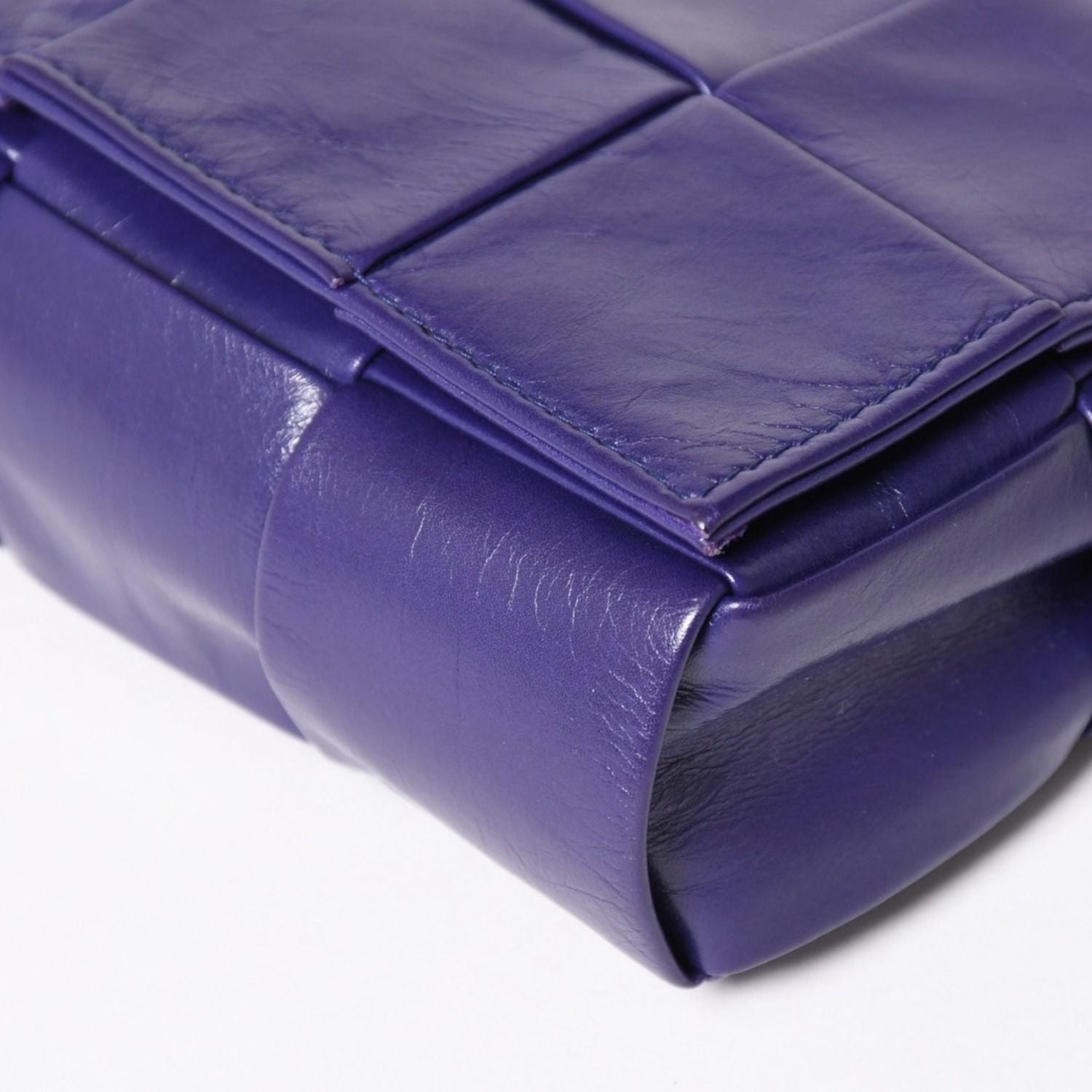 Bottega Veneta Candy Cassette Intrecciato Mini Shoulder Bag Purple Silver — view 8
