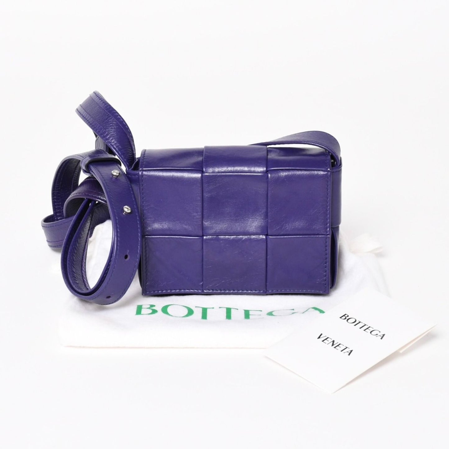 Bottega Veneta Candy Cassette Intrecciato Mini Shoulder Bag Purple Silver