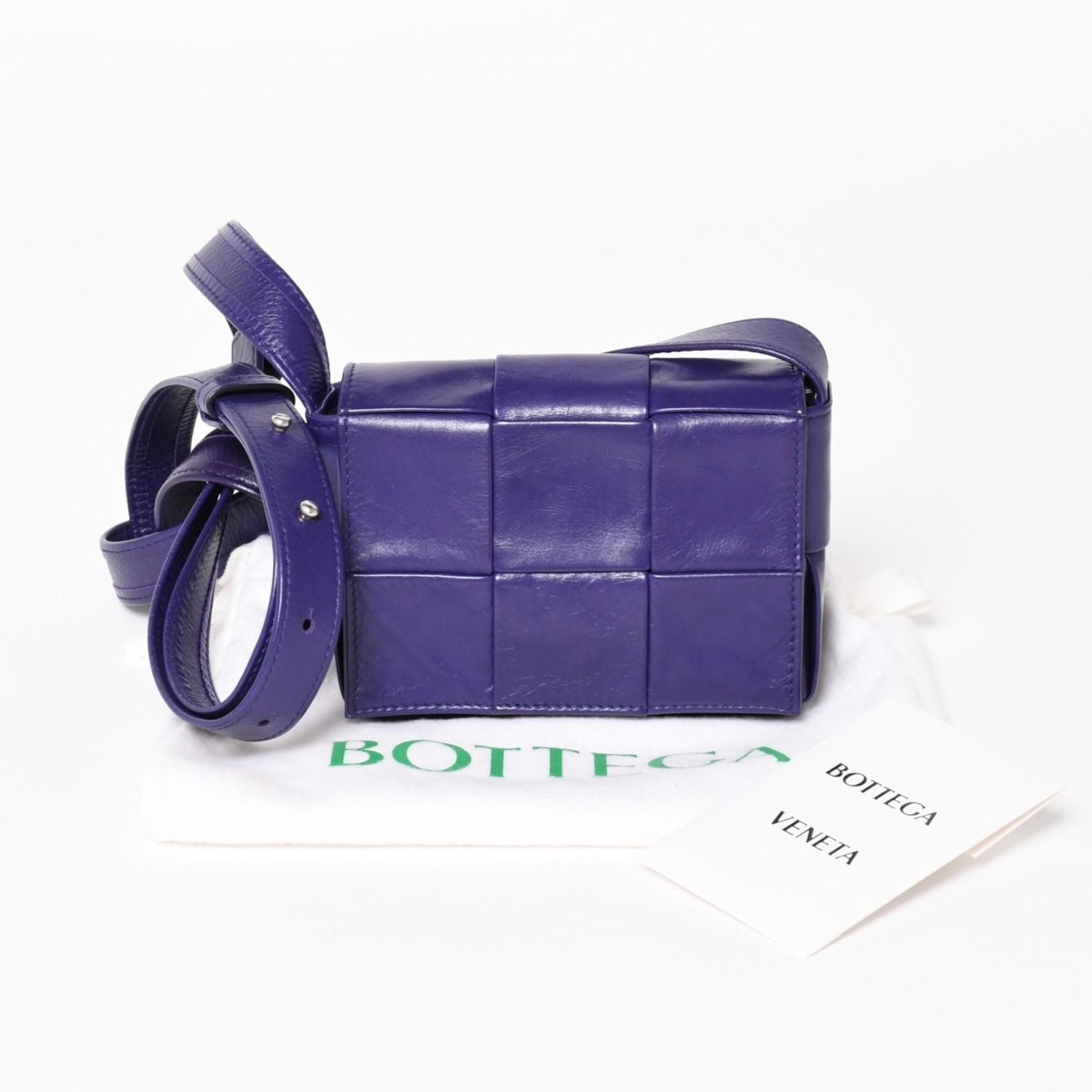 Bottega Veneta Candy Cassette Intrecciato Mini Shoulder Bag Purple Silver