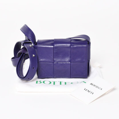 Bottega Veneta Candy Cassette Intrecciato Mini Shoulder Bag Purple Silver