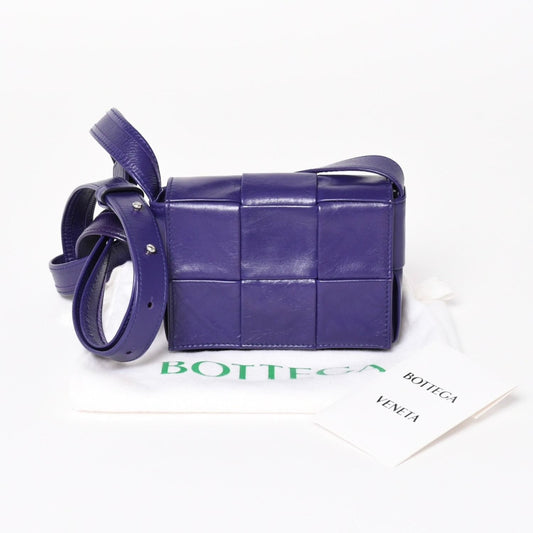 Bottega Veneta Candy Cassette Intrecciato Mini Shoulder Bag Purple Silver