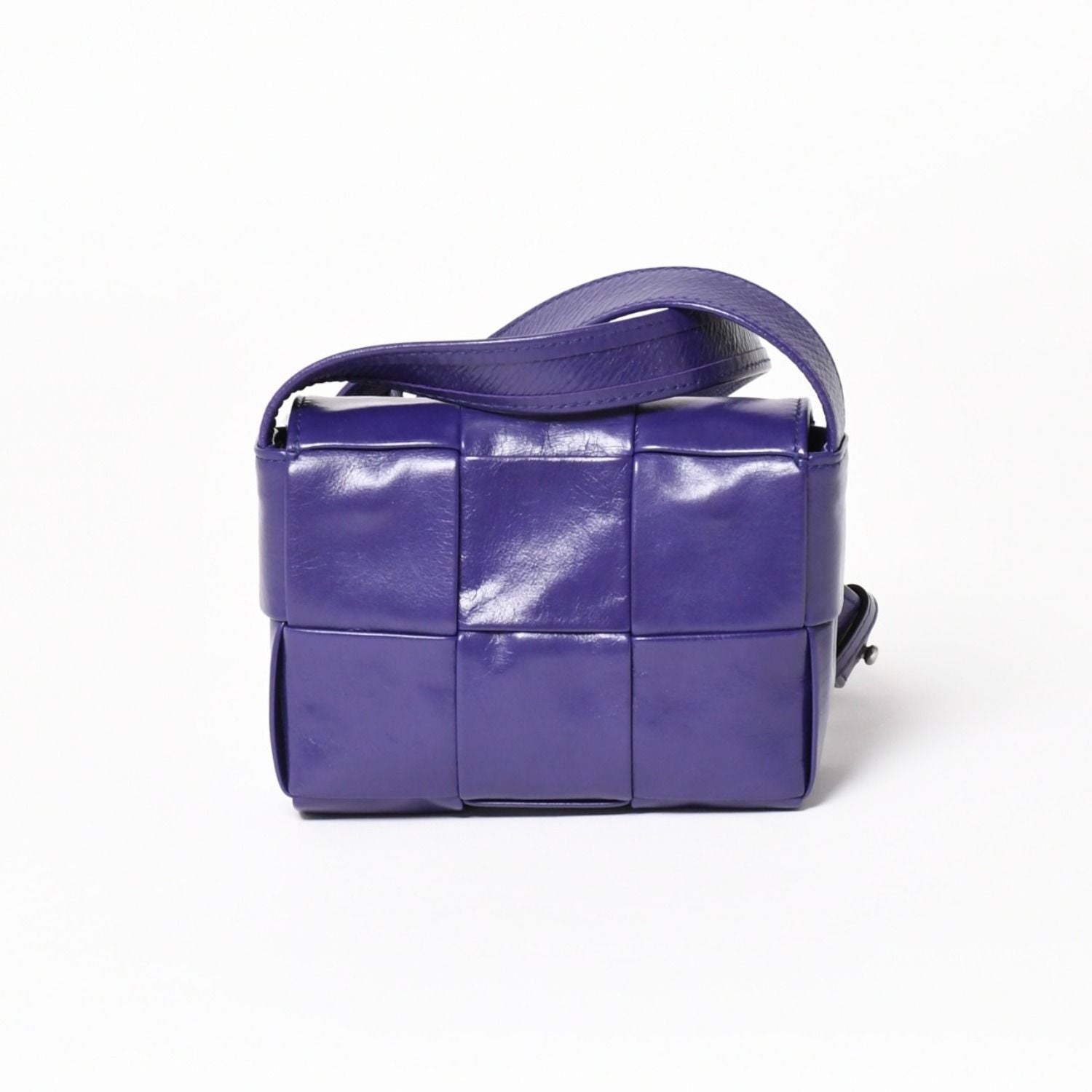 Bottega Veneta Candy Cassette Intrecciato Mini Shoulder Bag Purple Silver — view 3