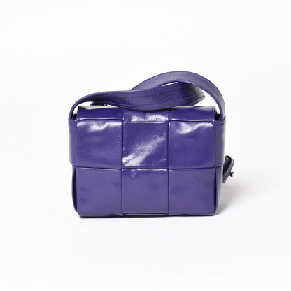 Bottega Veneta Candy Cassette Intrecciato Mini Shoulder Bag Purple Silver — view 3
