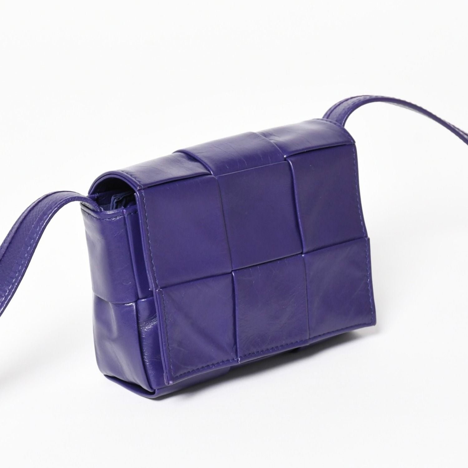 Bottega Veneta Candy Cassette Intrecciato Mini Shoulder Bag Purple Silver — view 4
