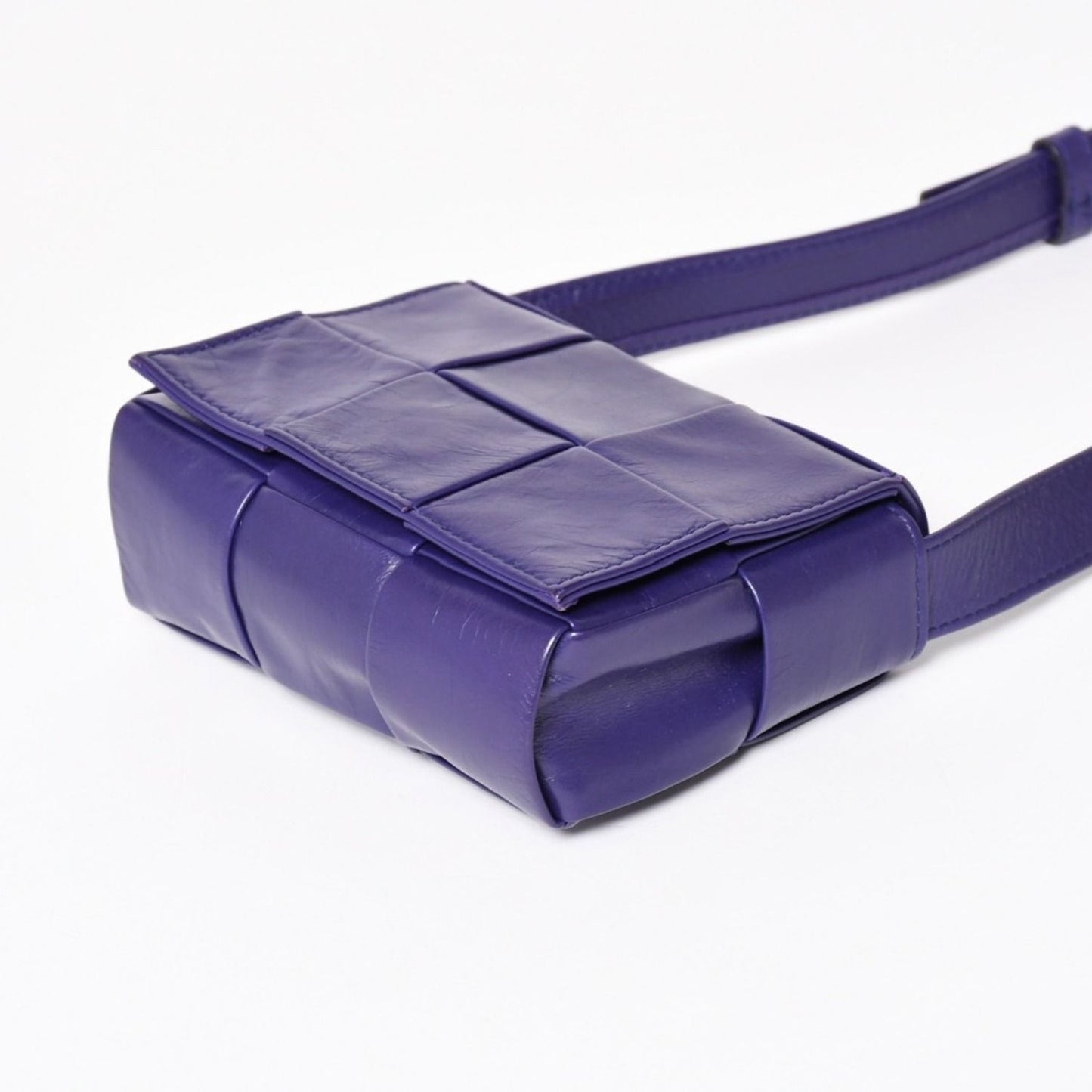 Bottega Veneta Candy Cassette Intrecciato Mini Shoulder Bag Purple Silver — view 7
