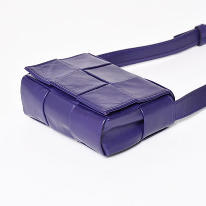 Bottega Veneta Candy Cassette Intrecciato Mini Shoulder Bag Purple Silver — view 7