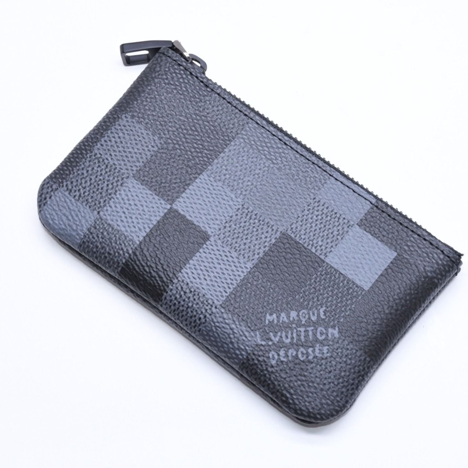 Louis Vuitton Coin Purse Damoflage Canvas Pochette Cles Black Gray — view 3