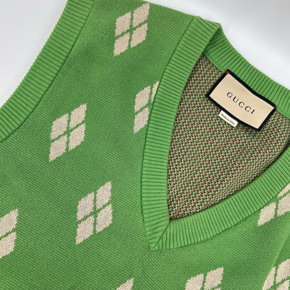 Gucci Green Argyle Knit Vest — view 7