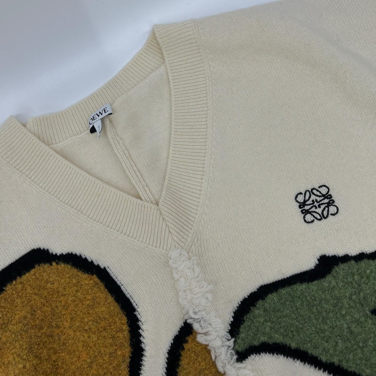 Loewe Ivory Herbarium Agram Neck Deformed Knit XS Sweater — view 7