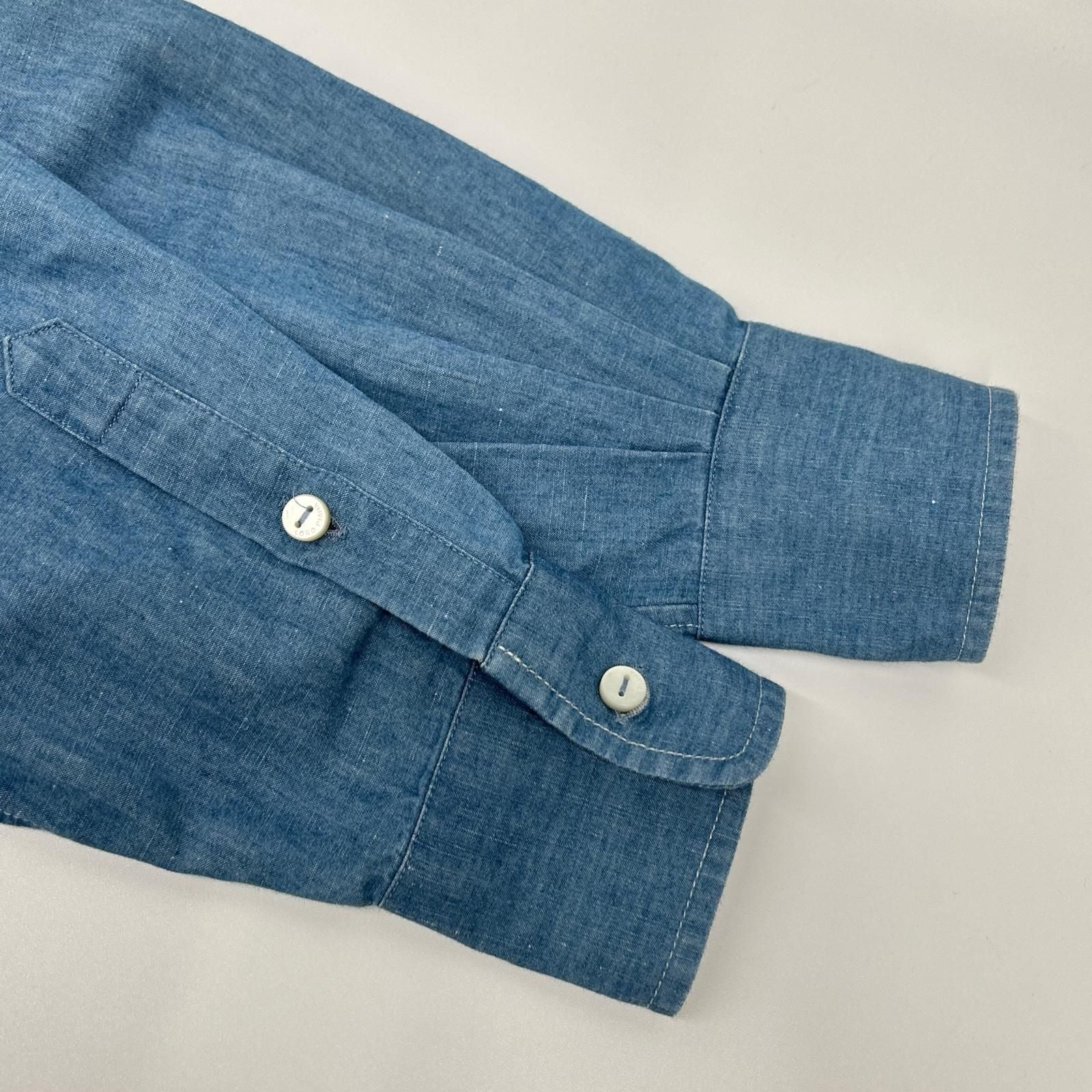 Loro Piana Light Blue Cotton Linen Shirt — view 8
