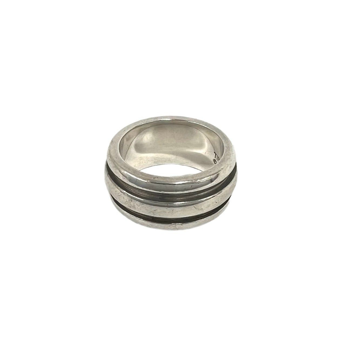 Tiffany & Co Vintage Grooved Double Line Ring 925 Sterling Silver — view 4