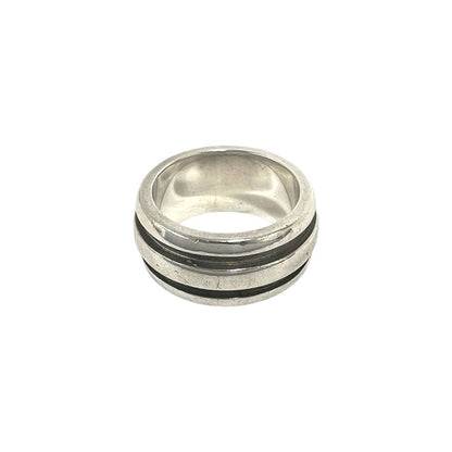 Tiffany & Co Vintage Grooved Double Line Ring 925 Sterling Silver — view 6