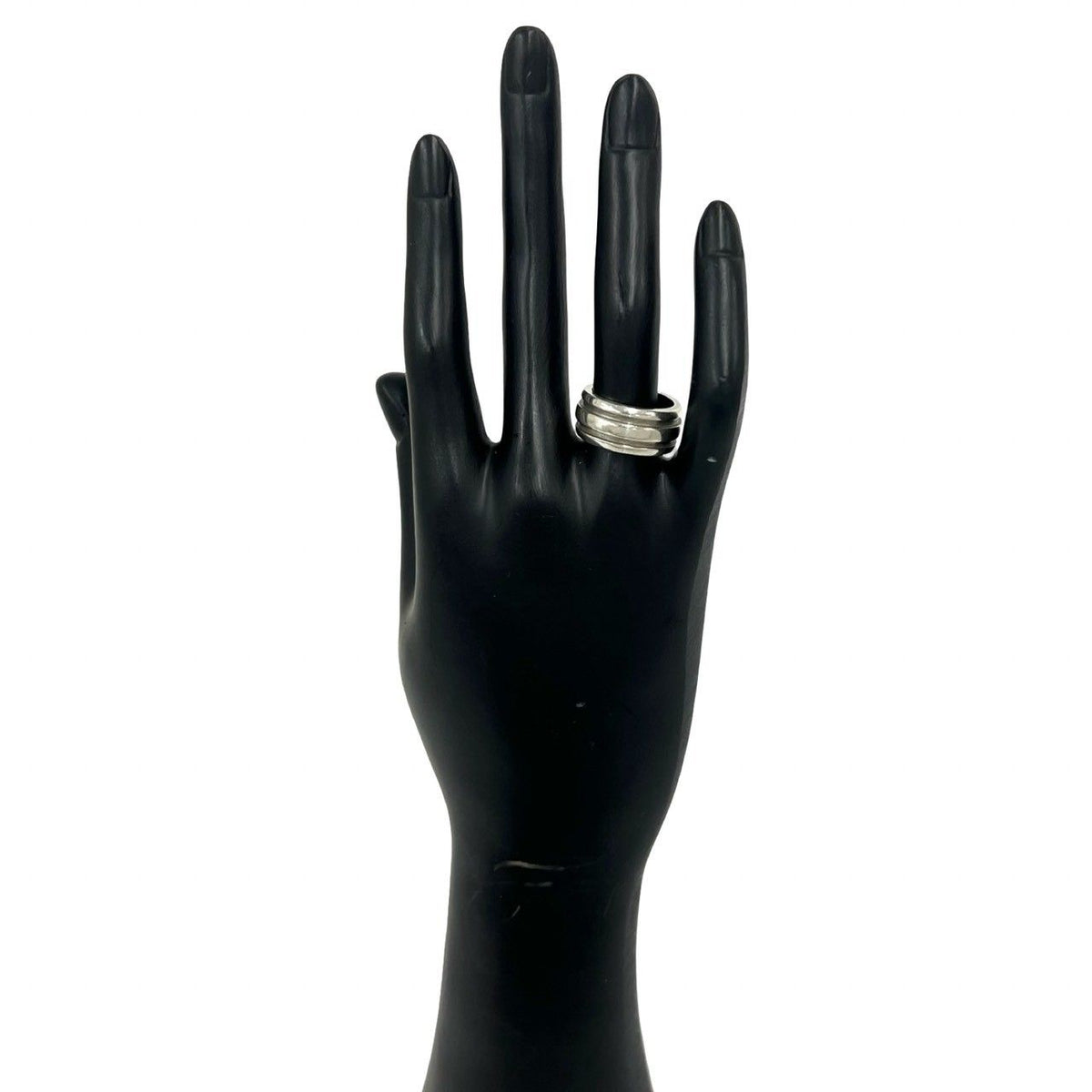 Tiffany & Co Vintage Grooved Double Line Ring 925 Sterling Silver — view 2