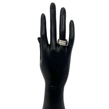 Tiffany & Co Vintage Grooved Double Line Ring 925 Sterling Silver — view 2