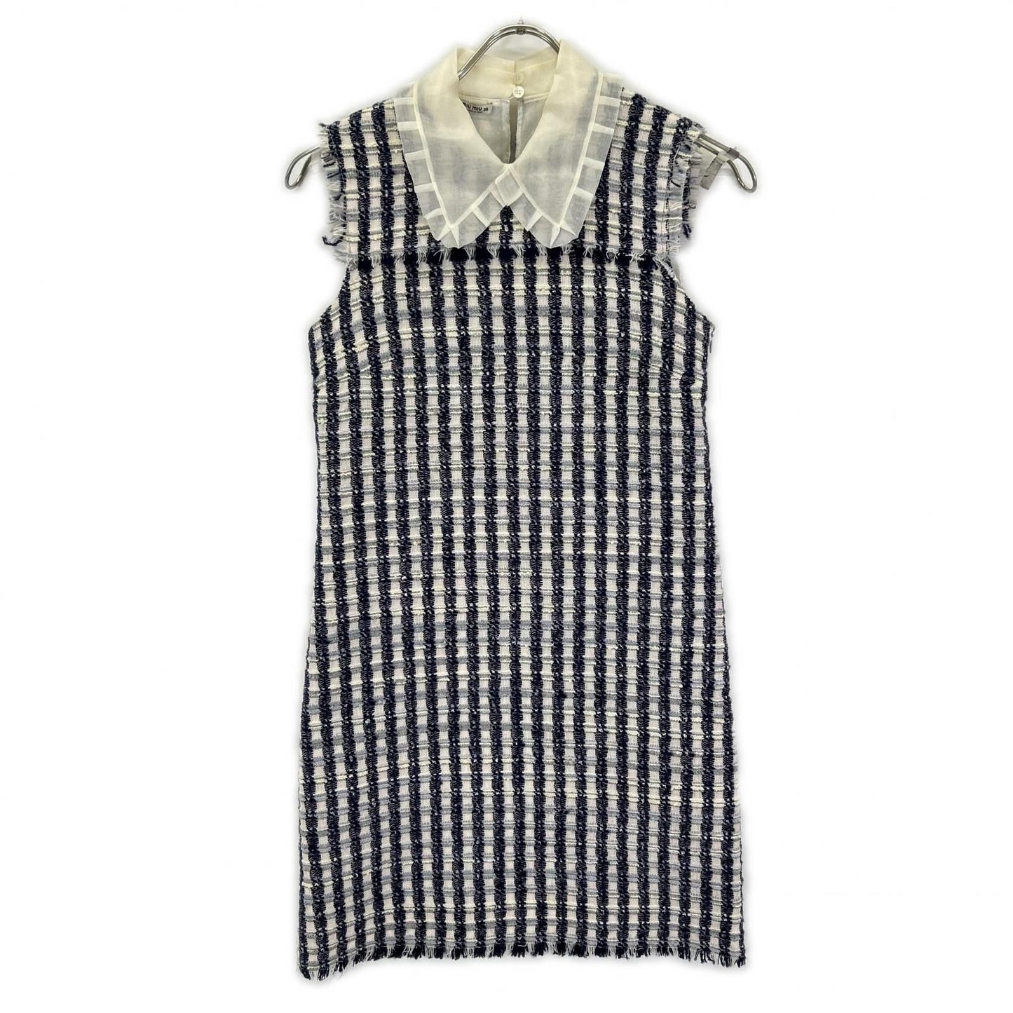 Miu Miu Lace Color Sleeveless Tweed Dress 36