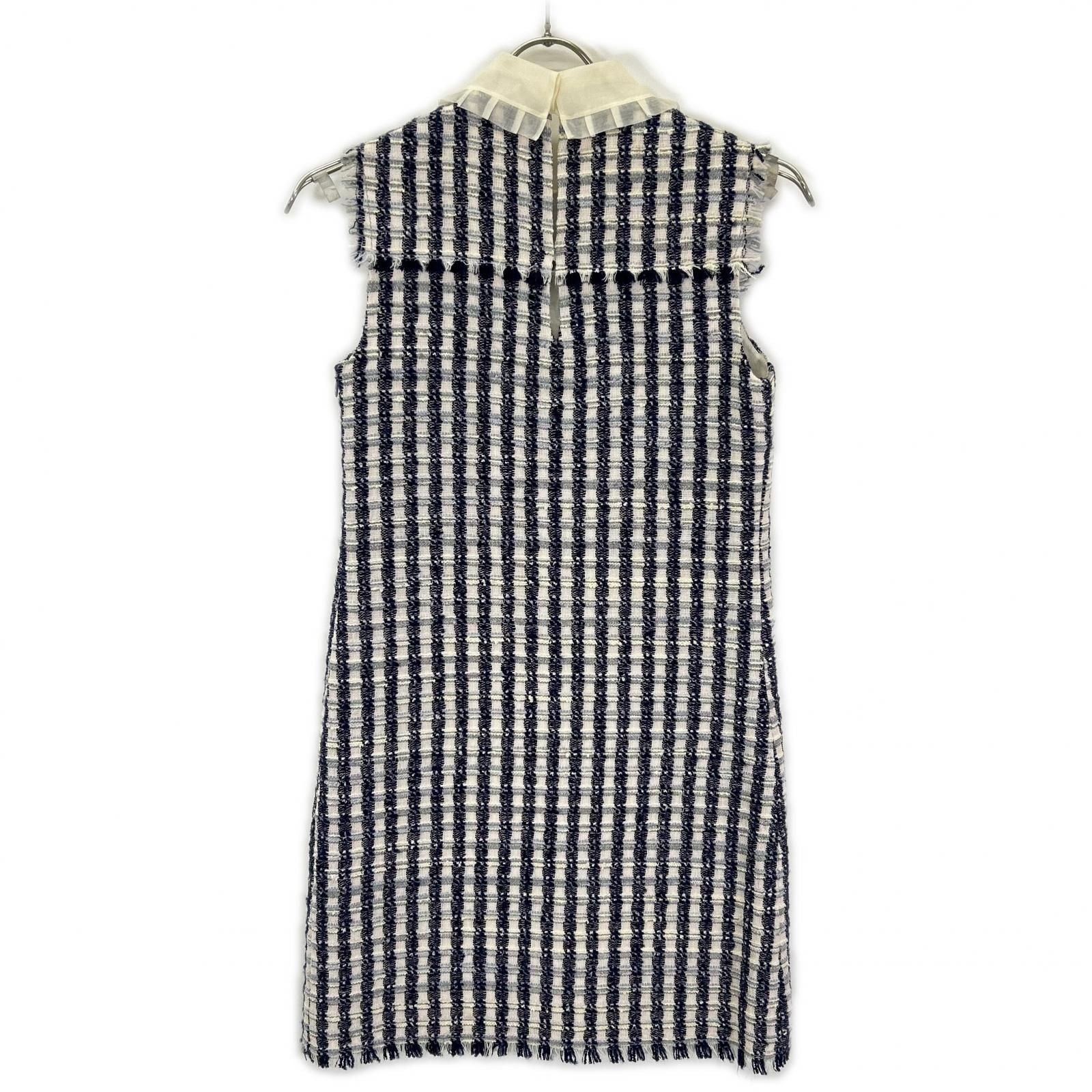 Miu Miu Lace Color Sleeveless Tweed Dress 36 — view 2