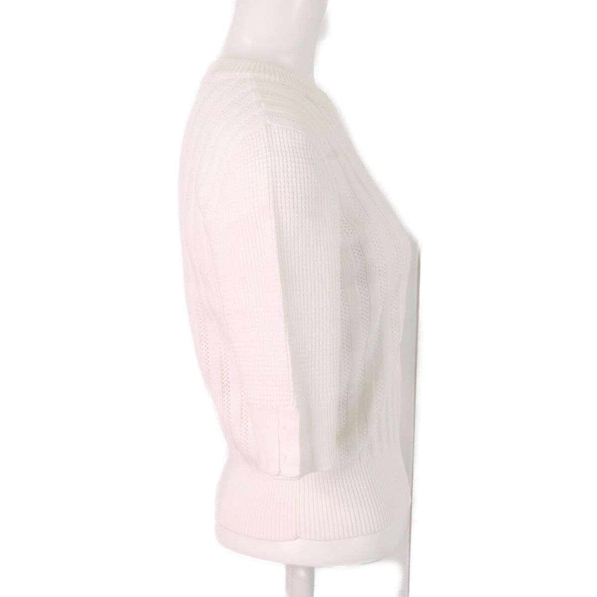 Chanel CC Logo Cotton Half Sleeve Knit Sweater 36 — view 4