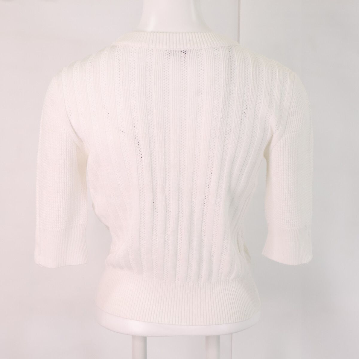 Chanel CC Logo Cotton Half Sleeve Knit Sweater 36 — view 2