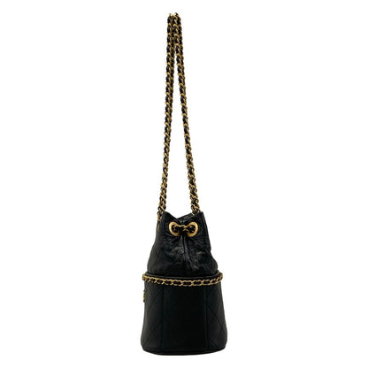 Chanel Shoulder Bag Black Chain Vintage Gold Lambskin — view 4