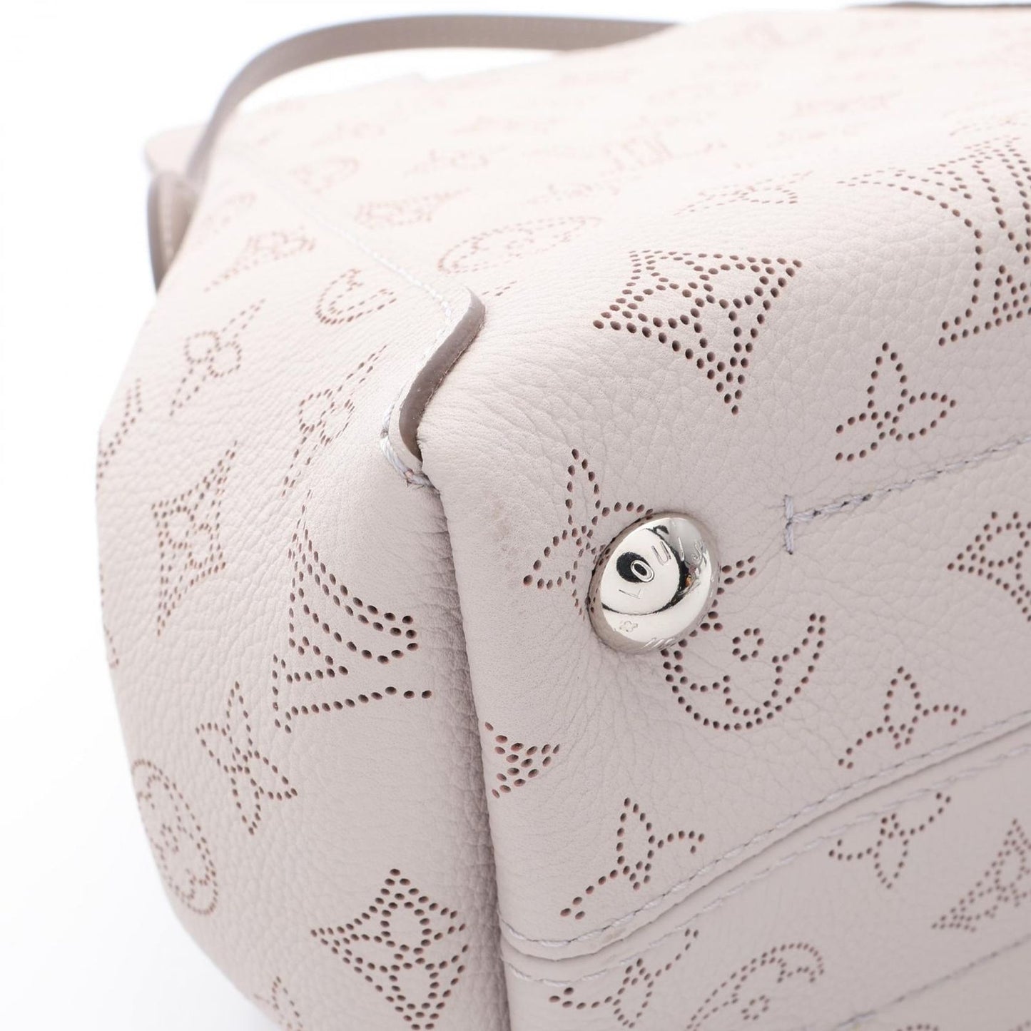 Louis Vuitton Hina PM Mahina 2-Way Gray Leather Handbag — view 7