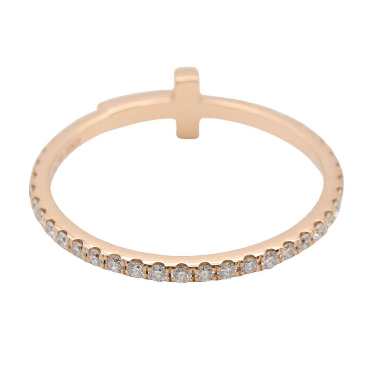 Tiffany & Co Ring T One Narrow Diamond 18K Pink Gold — view 3
