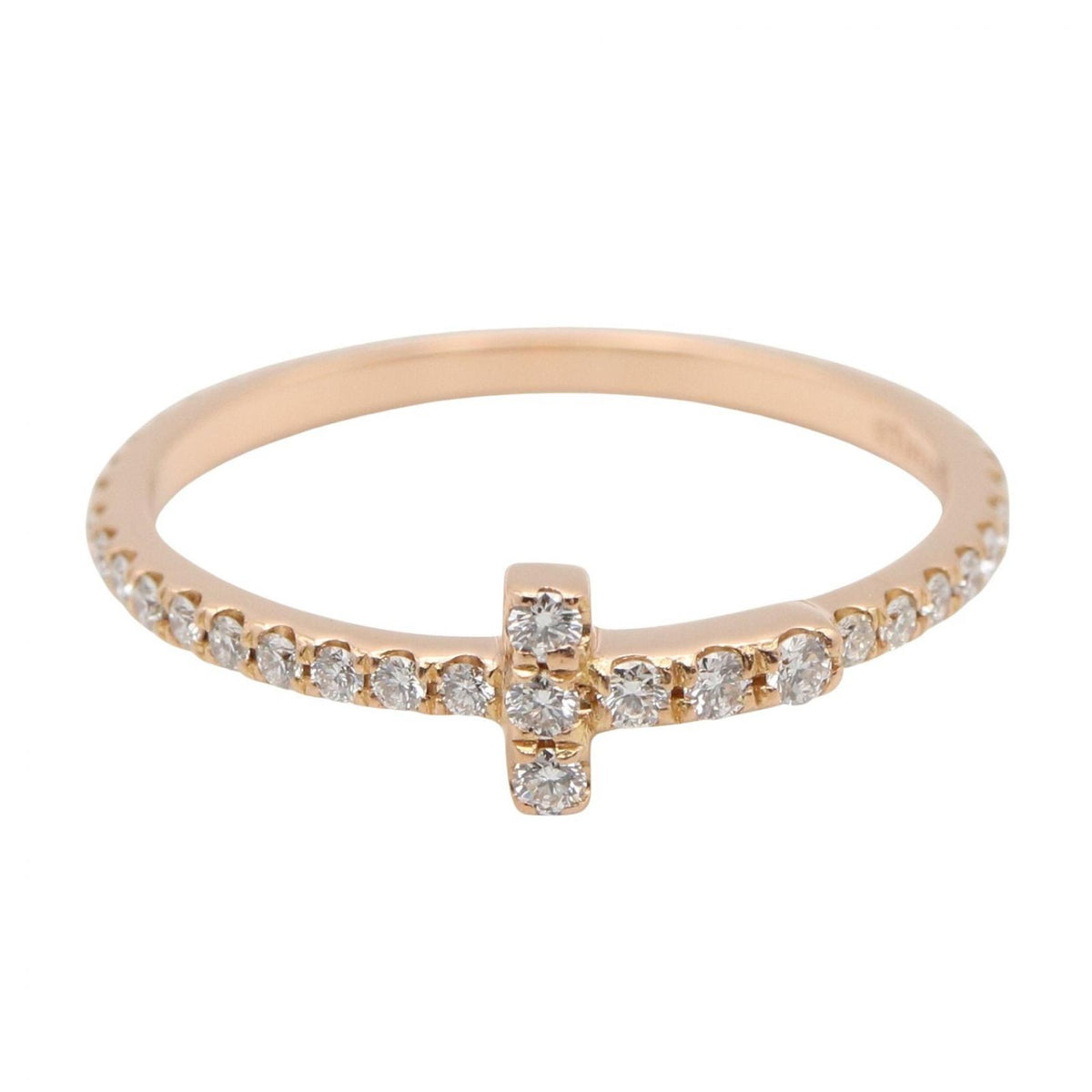 Tiffany & Co Ring T One Narrow Diamond 18K Pink Gold — view 2