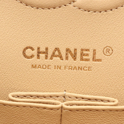 Chanel Shoulder Bag Quilted Double Flap Beige Caviar Leather Chain — view 4