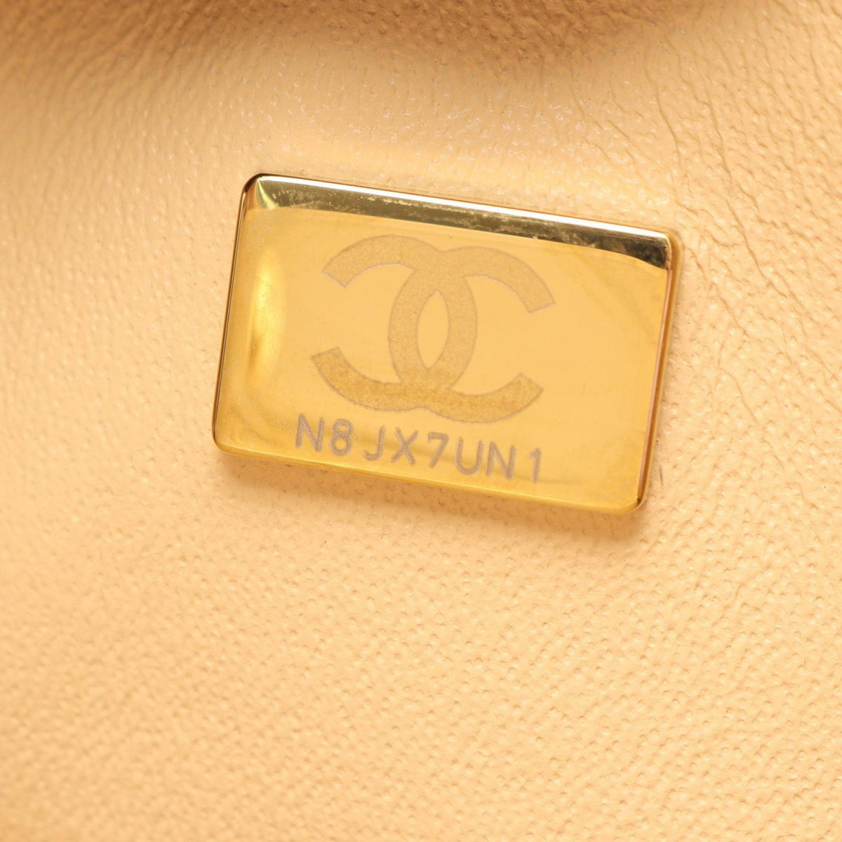 Chanel Shoulder Bag Quilted Double Flap Beige Caviar Leather Chain — view 5