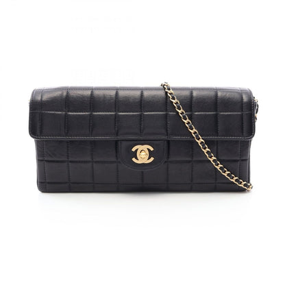 Chanel Shoulder Bag Choco Bar Black Lambskin East West Chain