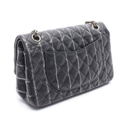 Chanel Shoulder Bag 2.55 Quilted Mademoiselle Chain Black Silver Leather Double — view 2