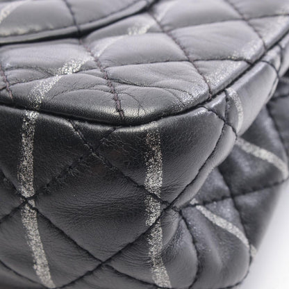 Chanel Shoulder Bag 2.55 Quilted Mademoiselle Chain Black Silver Leather Double — view 8