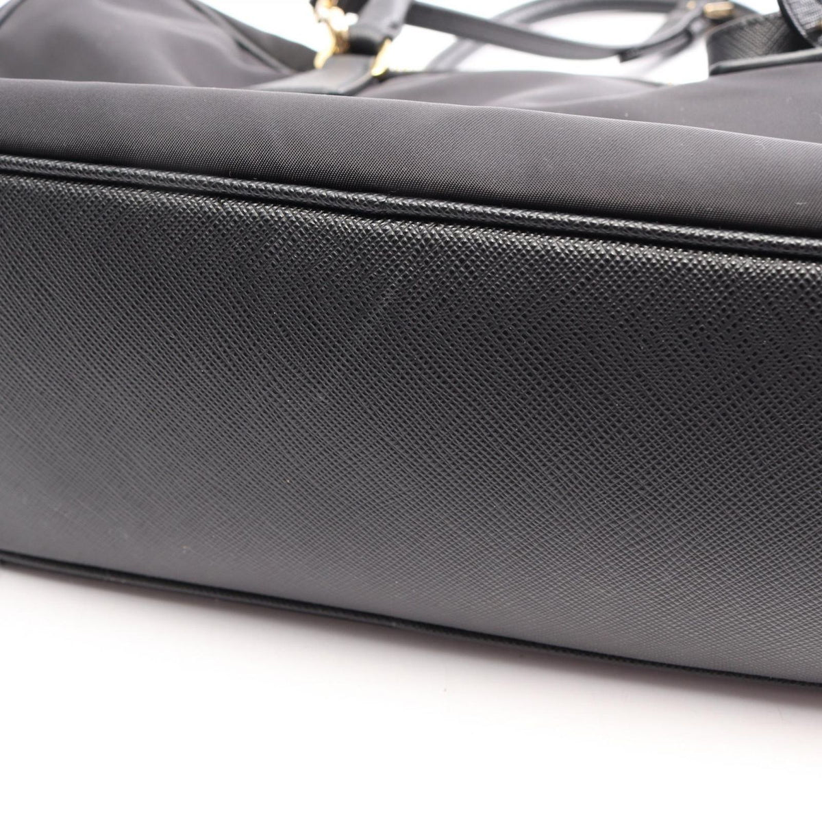 Prada Re Edition 2-Way Black Nylon Saffiano Leather Tote Bag — view 5