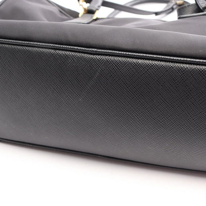 Prada Re Edition 2-Way Black Nylon Saffiano Leather Tote Bag — view 5
