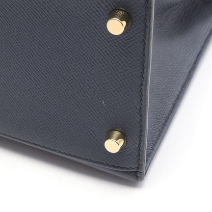 Hermes Kelly 28 Blue Indigo Handbag — view 8