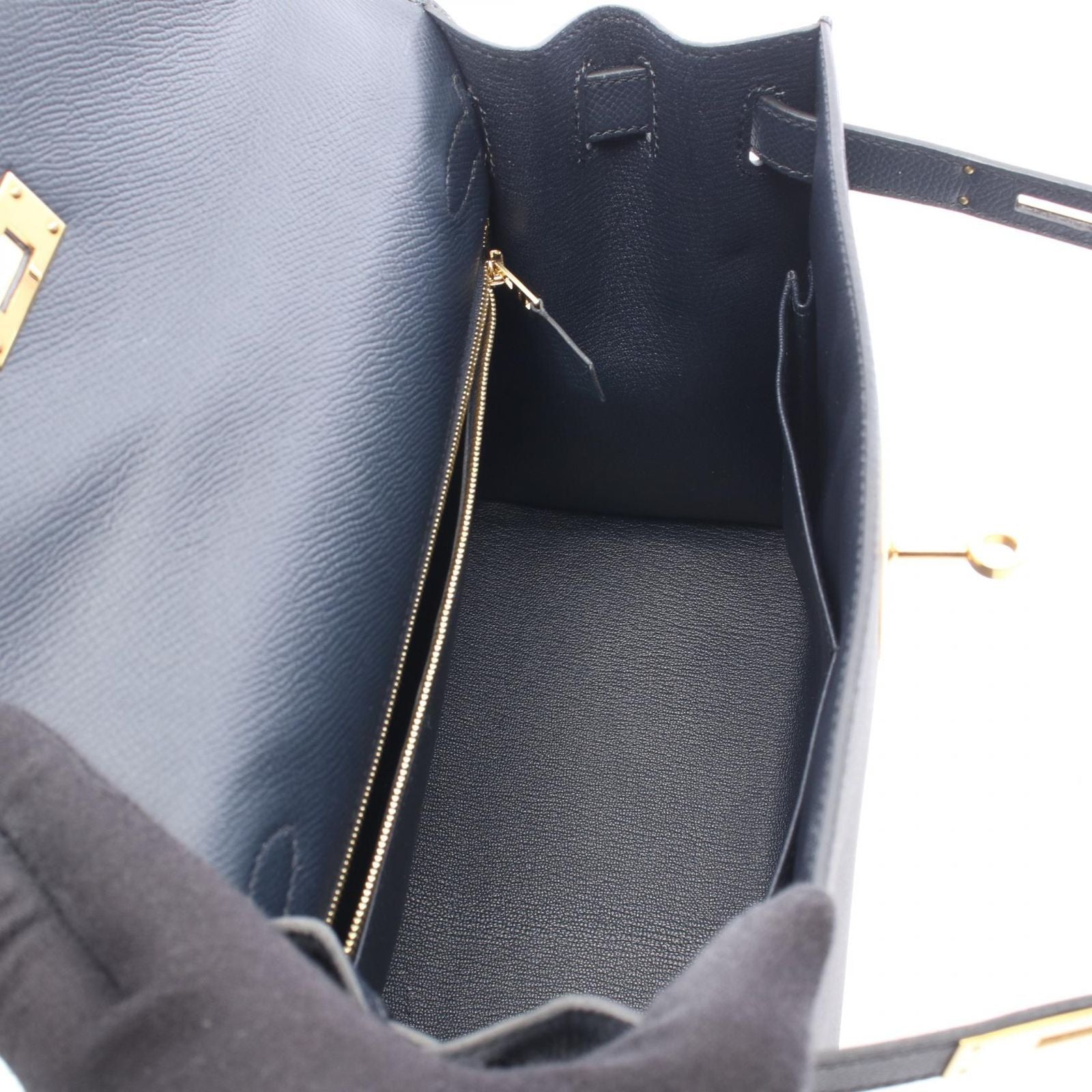 Hermes Kelly 28 Blue Indigo Handbag — view 3
